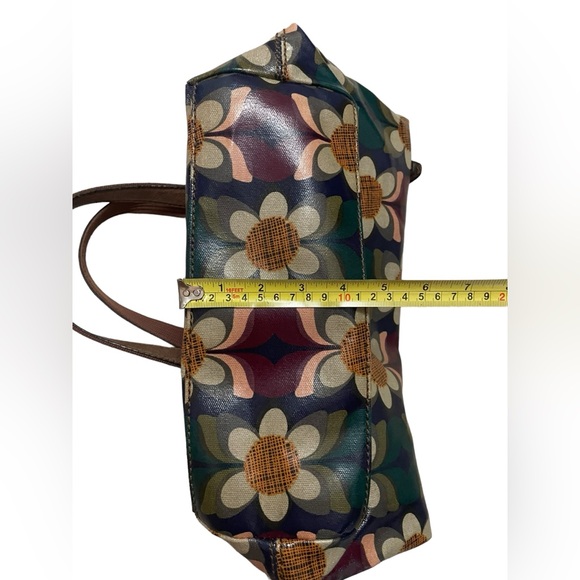 Vintage Fossil KeyPer Coated Canvas Shoulder Bag Purse Tote Daisy Prints READ - Picture 13 of 14